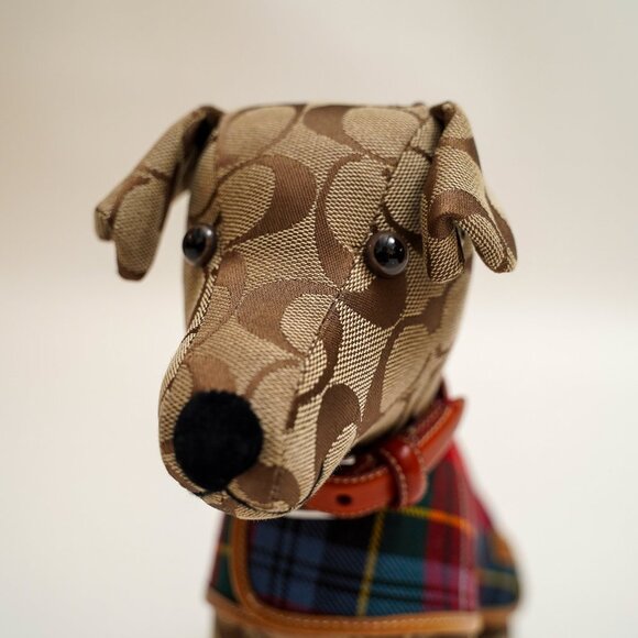 Rare 90's Coach Stuffed Monogram Dog - Picture 2 of 9